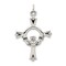 Sterling Silver Claddagh Cross Pendant Jewerly 41.4mm x 27.8mm